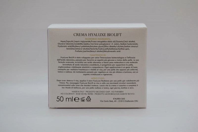 B'Aurea ® - HyaLuxe BioLift Biotechnologiczny Krem Liftingujący z Kwasem Hialuronwym